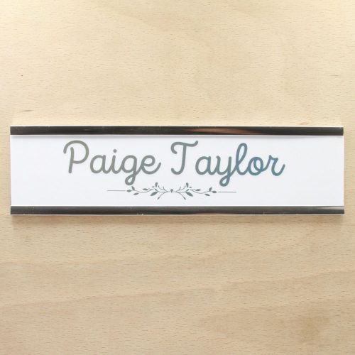 Nameplate Holder Wall/Door Mount - 5 Pack Silver Aluminum Frames For 2" X 10" Plates