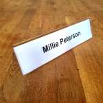 Double Sided Free Standing Desk Name Holder Offices Desks Reception Name Holder